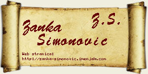 Žanka Simonović vizit kartica